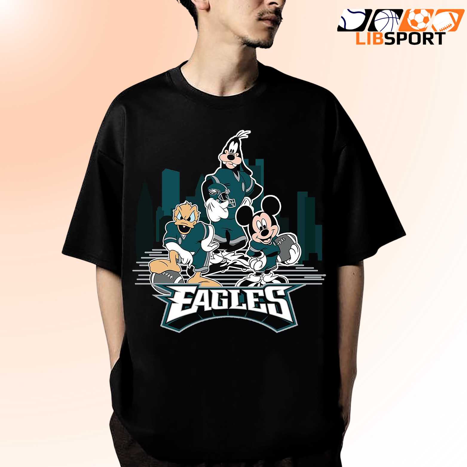 Philadelphia Eagles Mickey Mouse And Friends T Shirt, Playing Football Fan Tee, Unisex T-Shirt
